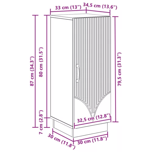  Széf Antik Fa 33 x 34,5 x 87 cm Szerelt Fa