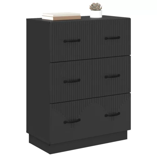  Fiókos szekrény Fekete 66 x 34,5 x 87 cm Szerelt Fa