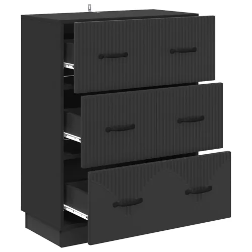  Fiókos szekrény Fekete 66 x 34,5 x 87 cm Szerelt Fa