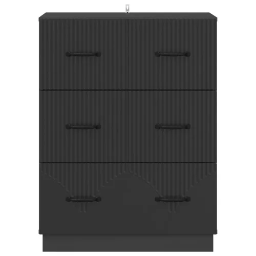  Fiókos szekrény Fekete 66 x 34,5 x 87 cm Szerelt Fa