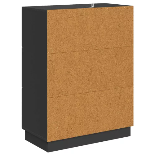  Fiókos szekrény Fekete 66 x 34,5 x 87 cm Szerelt Fa