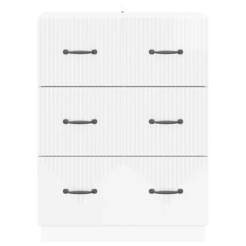  Fiókos szekrény Magasfényű Fehér 66 x 34,5 x 87 cm Szerelt Fa