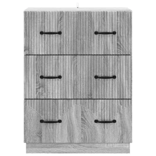  Fiókos szekrény Szürke Sonoma 66 x 34,5 x 87 cm Szerelt Fa