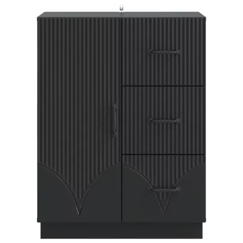  Széf fiókkal Fekete 66 x 34,5 x 87 cm Szerelt Fa