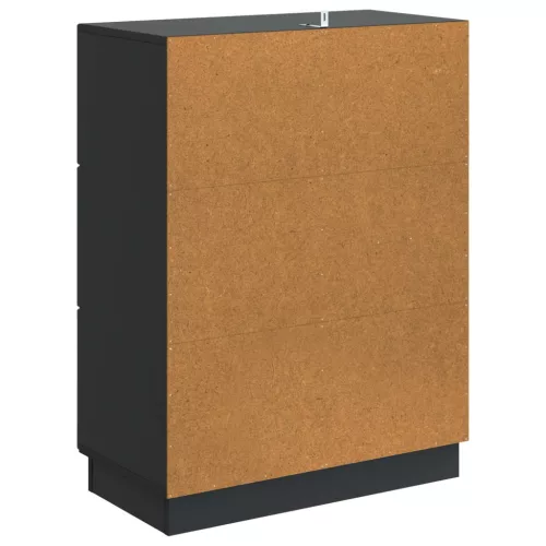  Széf fiókkal Fekete 66 x 34,5 x 87 cm Szerelt Fa