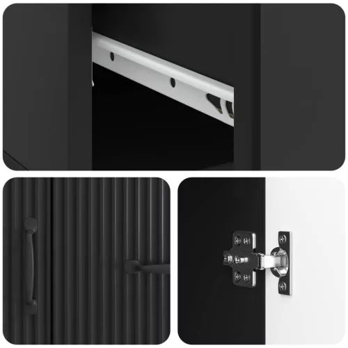  Széf fiókkal Fekete 66 x 34,5 x 87 cm Szerelt Fa