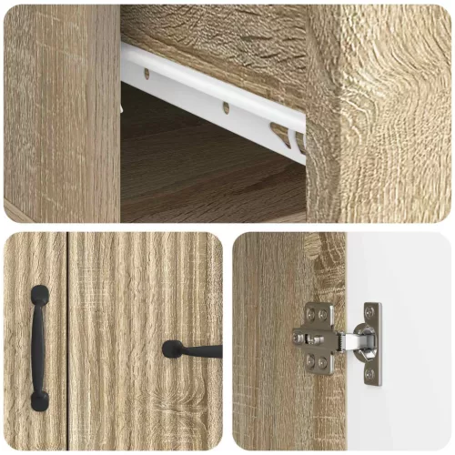  Széf fiókkal Sonoma Tölgy 66 x 34,5 x 87 cm Szerelt Fa