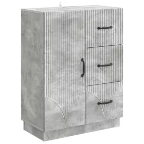  Széf fiókkal Betonszürke 66 x 34,5 x 87 cm Szerelt Fa