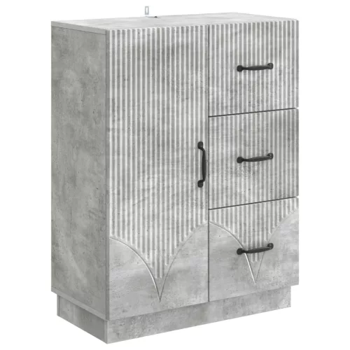  Széf fiókkal Betonszürke 66 x 34,5 x 87 cm Szerelt Fa