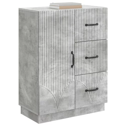  Széf fiókkal Betonszürke 66 x 34,5 x 87 cm Szerelt Fa