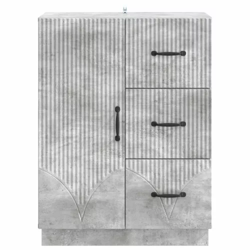  Széf fiókkal Betonszürke 66 x 34,5 x 87 cm Szerelt Fa