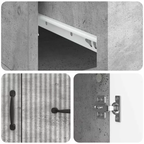  Széf fiókkal Betonszürke 66 x 34,5 x 87 cm Szerelt Fa