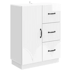    Széf fiókkal Magasfényű Fehér 66 x 34,5 x 87 cm Szerelt Fa