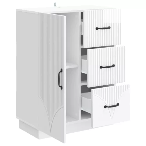  Széf fiókkal Magasfényű Fehér 66 x 34,5 x 87 cm Szerelt Fa