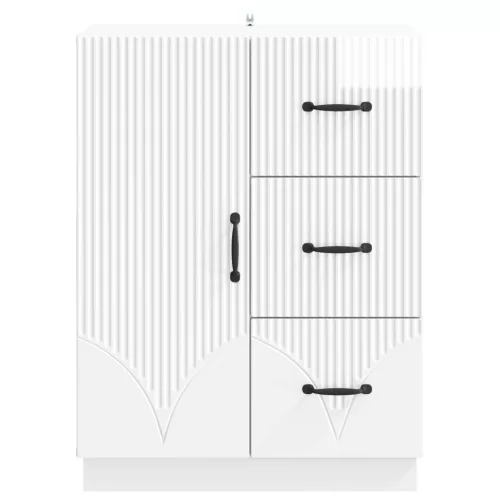  Széf fiókkal Magasfényű Fehér 66 x 34,5 x 87 cm Szerelt Fa