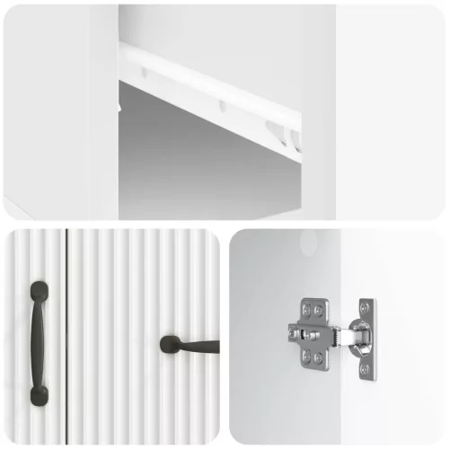  Széf fiókkal Magasfényű Fehér 66 x 34,5 x 87 cm Szerelt Fa