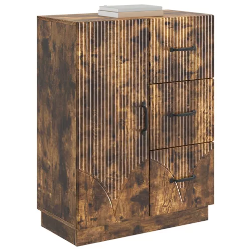  Széf fiókkal Füstös Tölgy 66 x 34,5 x 87 cm Szerelt Fa