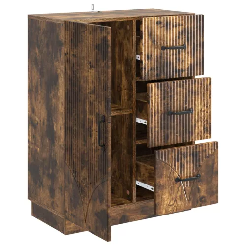  Széf fiókkal Füstös Tölgy 66 x 34,5 x 87 cm Szerelt Fa