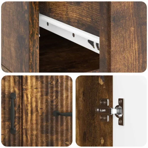  Széf fiókkal Füstös Tölgy 66 x 34,5 x 87 cm Szerelt Fa