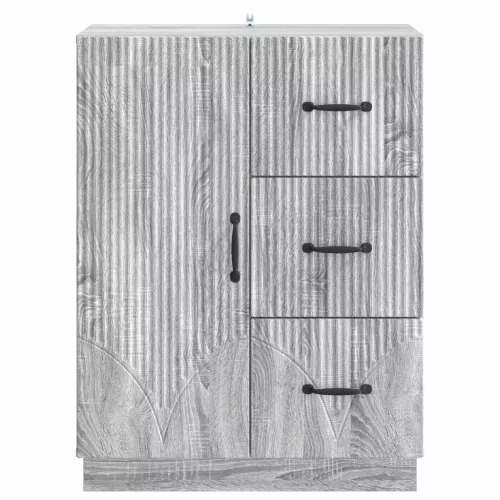  Széf fiókkal Szürke Sonoma 66 x 34,5 x 87 cm Szerelt Fa