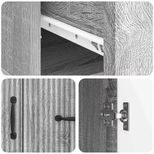  Széf fiókkal Szürke Sonoma 66 x 34,5 x 87 cm Szerelt Fa