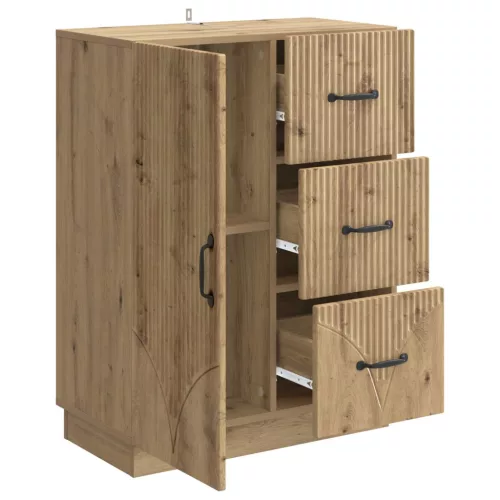  Széf fiókkal Kézműves Tölgy 66 x 34,5 x 87 cm Szerelt Fa