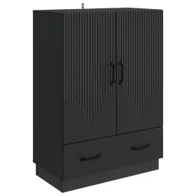  Széf fiókkal Fekete 66 x 34,5 x 92 cm Szerelt Fa