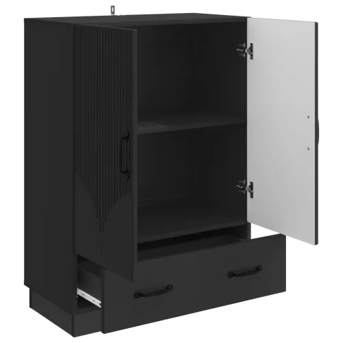  Széf fiókkal Fekete 66 x 34,5 x 92 cm Szerelt Fa