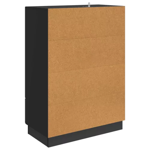  Széf fiókkal Fekete 66 x 34,5 x 92 cm Szerelt Fa