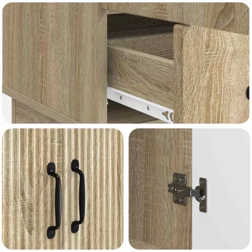  Széf fiókkal Sonoma Tölgy 66 x 34,5 x 92 cm Szerelt Fa