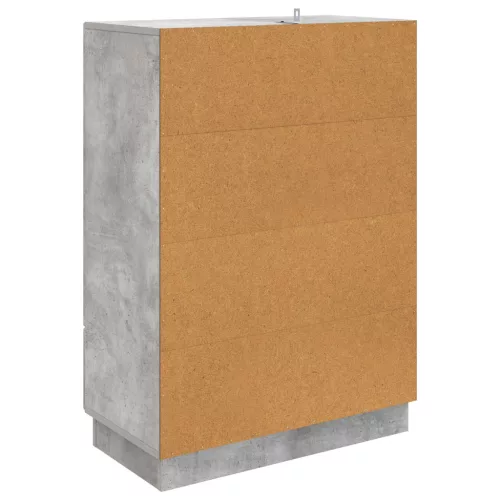  Széf fiókkal Betonszürke 66 x 34,5 x 92 cm Szerelt Fa