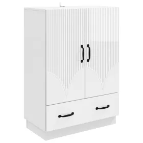    Széf fiókkal Magasfényű Fehér 66 x 34,5 x 92 cm Szerelt Fa