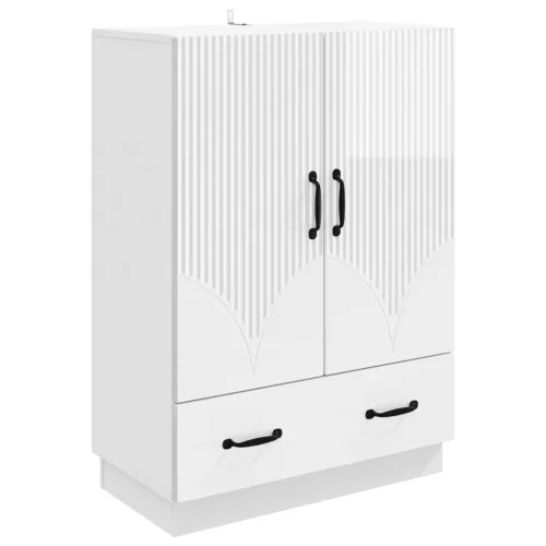  Széf fiókkal Magasfényű Fehér 66 x 34,5 x 92 cm Szerelt Fa