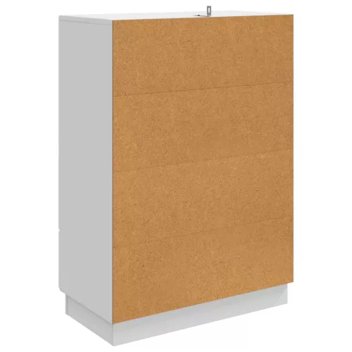  Széf fiókkal Magasfényű Fehér 66 x 34,5 x 92 cm Szerelt Fa