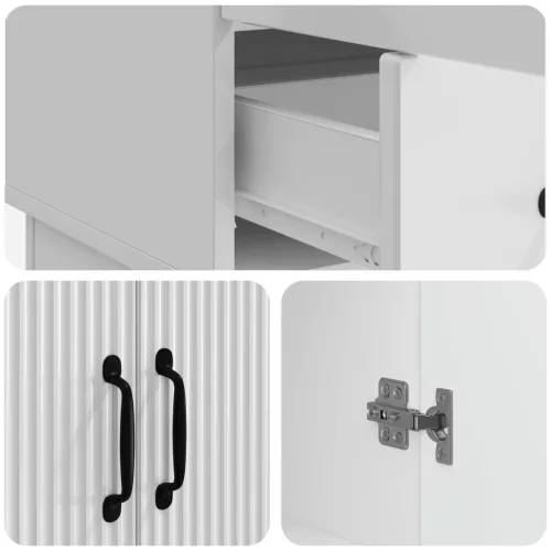  Széf fiókkal Magasfényű Fehér 66 x 34,5 x 92 cm Szerelt Fa