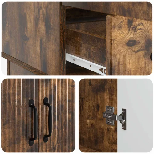  Széf fiókkal Füstös Tölgy 66 x 34,5 x 92 cm Szerelt Fa