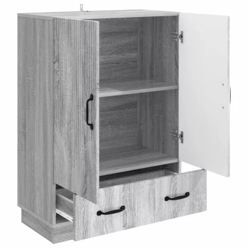  Széf fiókkal Szürke Sonoma 66 x 34,5 x 92 cm Szerelt Fa