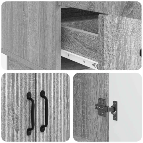  Széf fiókkal Szürke Sonoma 66 x 34,5 x 92 cm Szerelt Fa