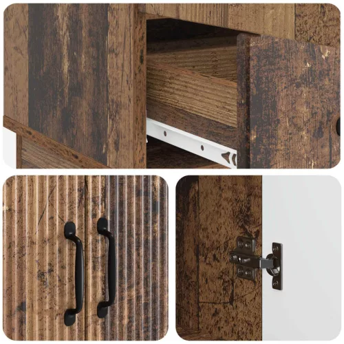  Széf fiókkal Antik Fa 66 x 34,5 x 92 cm Szerelt Fa