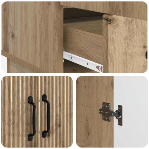  Széf fiókkal Kézműves Tölgy 66 x 34,5 x 92 cm Szerelt Fa