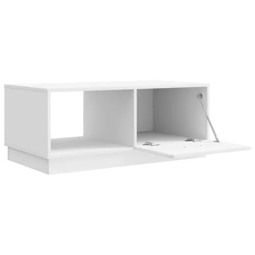  Dohányzóasztal Magasfényű Fehér 90 x 50 x 37 cm Szerelt Fa