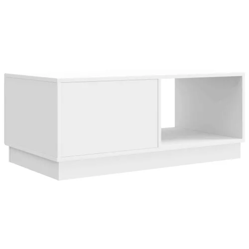  Dohányzóasztal Magasfényű Fehér 90 x 50 x 37 cm Szerelt Fa