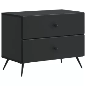    Éjjeliszekrény fiókkal Fekete 62 x 34,5 x 47,5 cm Szerelt Fa