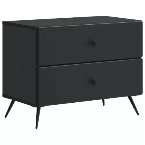  Éjjeliszekrény fiókkal Fekete 62 x 34,5 x 47,5 cm Szerelt Fa