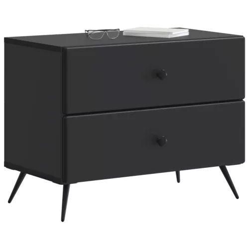  Éjjeliszekrény fiókkal Fekete 62 x 34,5 x 47,5 cm Szerelt Fa