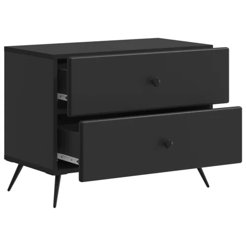  Éjjeliszekrény fiókkal Fekete 62 x 34,5 x 47,5 cm Szerelt Fa
