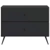  Éjjeliszekrény fiókkal Fekete 62 x 34,5 x 47,5 cm Szerelt Fa