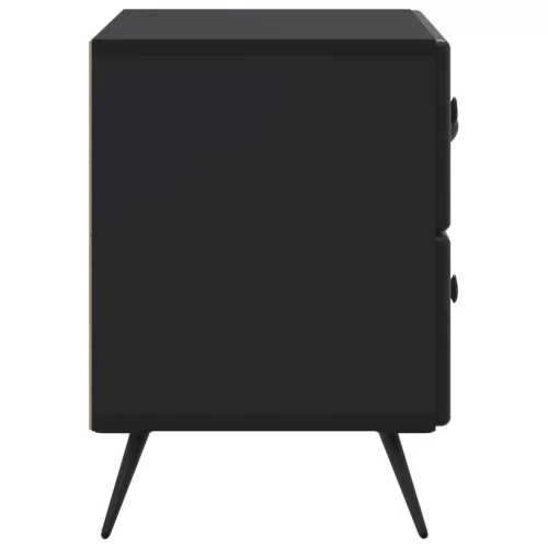  Éjjeliszekrény fiókkal Fekete 62 x 34,5 x 47,5 cm Szerelt Fa