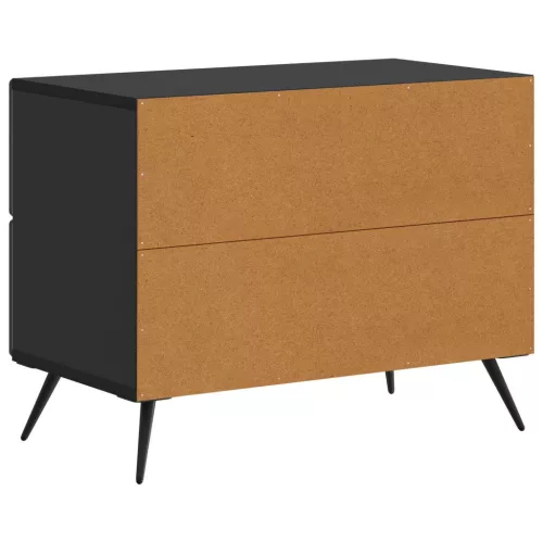  Éjjeliszekrény fiókkal Fekete 62 x 34,5 x 47,5 cm Szerelt Fa