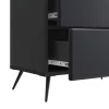  Éjjeliszekrény fiókkal Fekete 62 x 34,5 x 47,5 cm Szerelt Fa